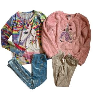 NWOT/EUC girls whimsical Unicorn long sleeve pant sets 6/6x
